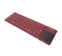 Bewinner Clavier Bluetooth Pliable à 3 Volets, Clavier sans Fil Rechargeable avec pavé Tactile et pavé Numérique pour Les Utilisateurs de Tablettes de Travail et D'ordinateurs Portables (Wine Red)