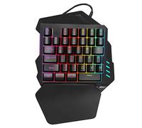 Bewinner Clavier de Jeu à Une Main, Clavier de Jeu Professionnel rétro-éclairé et coloré avec Touches multimédias pour 2000/XP/ME/7/8 pour Vista pour Linux, Clavier à