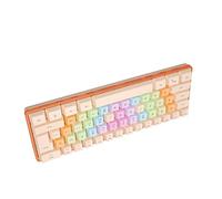 Bewinner Clavier de Jeu Mécanique Portable 60%, Mini Clavier Mécanique Filaire Rétroéclairé RVB 61 Touches avec Touches Colorées, 9 Modes RVB, Clavier Ergonomique pour PC Gamers (Abricot)