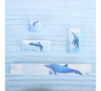 Bewinner Clavier de Sublimation, Espace de Motif de Dauphin Bricolage + ESC + Entrée + Pavé Numérique Entrée des Majuscules, Touches PBT pour Clavier Mécanique Universel Standard (Dauphin 4 clés)