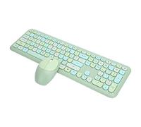 Bewinner Clavier et Souris sans Fil à 110 Touches, Technologie sans Fil à Puce 2,4 GHz, Clavier et Souris Vert Mignon pour Accessoire D'ordinateur de Bureau (Ensemble Clavier et Souris