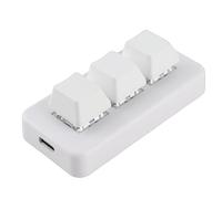 Bewinner Clavier Macro à 3 Touches, Mini Clavier Mécanique Programmable avec Rétroéclairage RVB et USB Plug and Play, pavé Macro à 3 Touches pour Les Jeux sur Ordinateur et OSU (White)