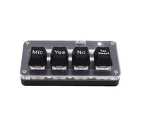 Bewinner Clavier Macro Mécanique à Entrée Vocale sans Fil à 4 Touches | Construction ABS, Batterie Li 200 MAh, Programmable, pour le Codage IA, les Jeux, la Dictée