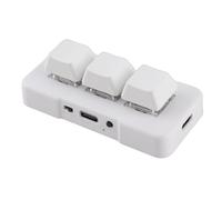 Bewinner Clavier Macro Programmable rétroéclairé Rvb à 3 Touches, Mini Clavier de Jeu Mécanique USB Plug and Play pour Ordinateur (White)