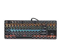 Bewinner Clavier Mécanique avec Touches Rondes Rétro | Matériau ABS durable, commutateurs mécaniques à réponse rapide, conception conviviale, compatible avec les PC, touches de