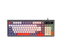 Bewinner Clavier Mécanique Filaire à 98 Touches, rétroéclairé RVB avec Touches Trois Couleurs, 19 Anti-Image Fantôme pour Bureau de Jeu (Grey)