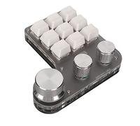 Bewinner Clavier Mécanique Mini Macro 9 Touches 3 Boutons, Clavier de Jeu Programmable à Une Main rétroéclairé Bluetooth RVB pour PC, OSU, Raccourcis, Copier-Coller (White)