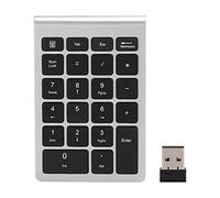 Bewinner Clavier Numérique RF304 22 Touches, Mini Clavier sans Fil USB Plug and Play avec Récepteur, Clavier Numérique Ergonomique pour Android/Windows/OS(Argent Noir)