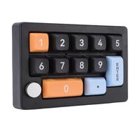 Bewinner Clavier Numérique USB câblé, Clavier Macro-mécanique à Main, 12 Clés à LED RVB, 12 Programmable de Bricolage pour Jeu de Bureau (Black)