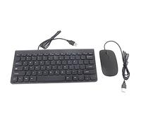 Bewinner Clavier Souris USB Filaire, Mini Clavier Ergonomique Et Ensemble Souris - Noir/Blanc, Design Ultra-Fin, Convient Au Travail De Bureau Et à La Vie De Divertissement (Noir)