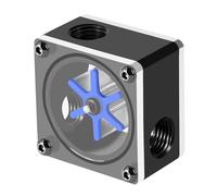 Bewinner Compteur de Débit D'eau pour PC Water Cooling, Roue à 6 Pales, | Indicateur de débit, moniteur de refroidissement liquide, PC Modding, raccord G1/4, POM acrylique, corps transparent,