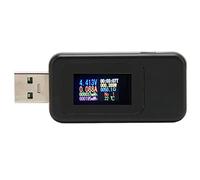 Bewinner Compteur de Puissance USB, 0-6.5A 4-30V LCD Testeur de Courant de Tension USB Multimètre, Vitesse de Test des Câbles de Chargeur, Chargeur de capacité de Batterie PD Testeur