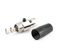 Bewinner Connecteur de Microphone Audio Mini XLR à 4 Cœurs Femelle, Conception Compacte avec Boîtier moulé Sous Pression Robuste, Finition et Contacts Argentés, 5 Pièces