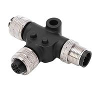 Bewinner Connecteur NMEA 2000 T, Filetage M12 à 5 Broches, Connecteur en T étanche IP67 pour Réseaux Marins Lowrance Simrad B&G Navico, Té Réseau Multiport en Plastique ABS Haute Température