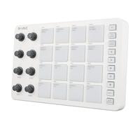 Bewinner Contrôleur MIDI Bluetooth sans Fil, Pad MIDI USB Portable avec 16 Pads de Vitesse Rétroéclairés RVB, 8 Boutons Assignables, Répétition de Notes et Touche de Niveau Complet pour la Production