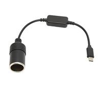 Bewinner Convertisseur d'alimentation de prise allume-cigare de voiture 5V USB C mâle à 12V, adaptateur USB à 12V DC pour enregistreur de conduite, chargeur électronique de voiture pour chien