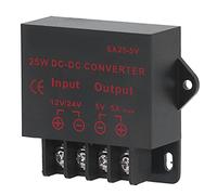 Bewinner Convertisseur de Tension DC 12 V 24 V à 5 5 A, Module Réducteur de Régulateur d'alimentation, Transformateur Abaisseur 25 W avec Dissipateur Thermique en Aluminium, étanche IP68 pour LED