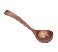 Bewinner Cuillère de Service à Soupe en Bois d' à Long Manche - Outil de Vaisselle de Cuisine à Texture Naturelle pour Ustensiles de Cuisine Antiadhésifs, Poli à la Main, Prise Confortable, Long (L)