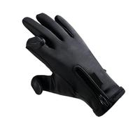 Bewinner de Pêche d'hiver Chauds Rembourrés épaississants pour écran Tactile 2 Doigts Coupés de Cyclisme Imperméables pour Hommes Femmes, d'équitation Antidérapants Sensibles Coupe-Vent Double (L)