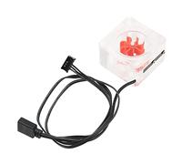 Bewinner Débitmètre de Refroidissement par Eau G1/4 Filetage 8 3 Voies Compteur de Vitesse Rotatif Acrylique Durable pour Ordinateur (Rouge)