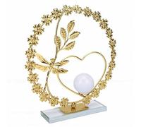 Bewinner Décoration Boule de Cristal avec Cadre en Métal Libellule, Sphère de Verre Unique pour Décoration de Bureau, Porche ou Cave à Vin, Finition Dorée (Ornement Boule de Cristal Unique)
