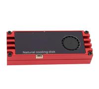 Bewinner Dissipateur Thermique NVMe M.2 avec Ventilateur de Refroidissement, Refroidisseur SSD en Aluminium avec Affichage de la Température en Temps Réel, Conçu pour 2280 SSD (Rouge)