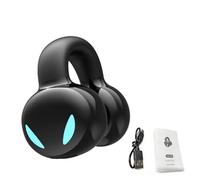 Bewinner Écouteur BT avec Son Haute Définition avec 8 Heures de Lecture, Casque sans Fil à Clipser pour Une Utilisation Prolongée, Oreillette Unilatérale avec Batterie pour Les Modes Double Oreille,