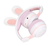 Bewinner Écouteurs Bluetooth Rabbit Ear pour Enfants avec Une Longue Durée de Vie de la Batterie et Une qualité Sonore Supérieure pour L'apprentissage en Ligne (Blanc Rose)