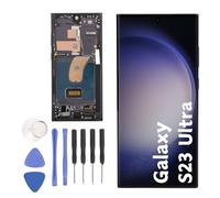 Bewinner Écran de Remplacement 3088 X 1440 pour S23 Ultra, Assemblage D'écran Tactile de Téléphone avec Outils de Réparation pour S23 Ultra 5G SM S918B Version UE (Black)