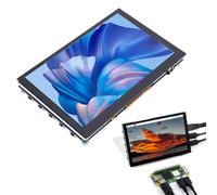 Bewinner Écran Tactile Capacitif LCD 1024 X 600, Moniteur d'image Claire 5 Pouces 1920 X 1080, Compatible avec Retropie Wins 11 10 8.1 8 7, 5 Points Cap Touch, Panneau en Verre trempé