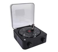 Bewinner Enceinte BT de Forme de Joueur Rétro BT, Haut-Parleur Stéréo avec Lumière de L'ondulation d'eau et Affichage de Temps, Petit Haut-Parleur sans Fil pour Chambre, Bureau, Fête