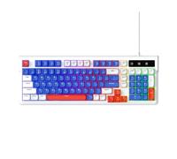 Bewinner Ensemble Clavier et Souris de Jeu rétroéclairé RVB, 98 Touches, Clavier USB Filaire Compact avec Touches de Raccourci Multimédia et 7 Modes D'éclairage de Couleur, pour O (Blanc Bleu)