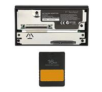 Bewinner Ensemble D'adaptateurs Réseau SATA avec Carte Mémoire FMCB V1.966 16 Mo, Adaptateur SATA HDD Prenant en Charge jusqu'à 2 to 2,5/3,5 Pouces, Compatible OPL Homebrew pour Consoles