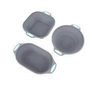 Bewinner Ensemble de 3 Plaques de Cuisson en Silicone - Moules à Pain Ovales, Ronds et Carrés, Ensemble de Moules à Gâteau en Silicone Antiadhésifs pour la Cuisson de Muffins, Pains, Desserts,