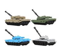 Bewinner Ensemble de 4 Modèles de Chars Militaires en Alliage, Hautement Simulation avec Tourelle et Chenilles Mobiles, Durable et Résistant aux Chocs pour Enfants Garçons à Partir de 3 Ans,