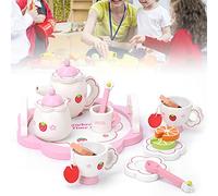 Bewinner Ensemble de Jouets de Vaisselle à thé à Haute Simulation pour Enfants, Ensemble de Jeu de Cuisine Sûr avec des Couleurs Vives pour Le Développement Social, adapté aux Enfants de 3 Ans et