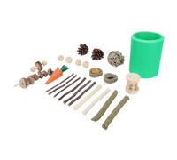 Bewinner Ensemble de Jouets pour Hamster avec Tunnel, Bois à Croquer et Foin de Fléole pour l'enrichissement des Cochons d'Inde, Jouets à Mâcher pour Petits Animaux