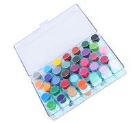 Bewinner Ensemble de Mini Tampons Encreurs pour Doigts 35 Couleurs, Encre d'estampage Lavable Non Toxique pour Travaux Manuels, Papier, Tissu, Bois, Argile - Kit de Tampons Encreurs Bright Art 35