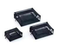 Bewinner Ensemble de Sacs de Maquillage de Voyage en Maille, Pochettes Respirantes à Fermeture éclair pour Le Rangement des Cosmétiques et Articles de Toilette, Paquet de 3 pour Les Voyageurs,