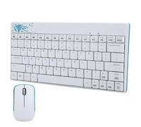 Bewinner Ensemble de Souris Clavier sans Fil, Souris Optique 1200 PPP sans Fil, Mini Clavier Ultra-Mince et Silencieux Protecteur, Clavier et Souris de Jeu USB, Clavier et Souris de