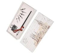 Bewinner Ensemble de Stylos de Calligraphie avec Motif Floral Rétro - Stylo Plume en Acier Inoxydable Durable avec Poignée Antidérapante, Pointes d'écriture Lisses et Boîte Cadeau - Idéal pour les