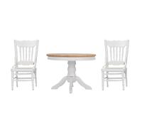 Bewinner Ensemble de Table à Manger pour Maison de Poupée à l'échelle 1:12, Meubles Miniatures en Bois au Design Complexe et à l'apparence Réaliste, Comprenant Une Table Ronde et Deux Chaises