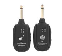 Bewinner Ensemble de transmission audio sans fil avec émetteur récepteur pour guitare électrique basse violon 4 canaux ensemble émetteur-récepteur de guitare électrique sans fil rechargeable