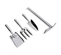 Bewinner Ensemble d'outils de Jardinage à Double Tête en Acier Inoxydable avec 3 Pelles pour Désherber, Creuser, Planter, Houe de Jardin Robuste avec Poignée Ergonomique pour Labourer la Culture de