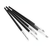 Bewinner Ensemble d'outils de Sculpture en Argile 5 Pièces avec Têtes en Silicone pour Argile Polymère, Céramique, à Papier - Façonneurs de Sculpture, Modélisation, Détails et Fournitures d'art de