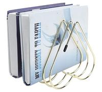 Bewinner Étagère à Livres en Forme de Cœur, Support de Rangement et Organisateur de Livres de Bureau Télescopique, Serre- en Métal doré pour, Magazines, Fichiers, Bureau, étude, Décoration de (GOLD)