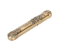 Bewinner Étui à Aiguilles Vintage avec Motif Stéréoscopique gravé, Tube Porte-aiguille à Coudre en Alliage de Zinc pour le Rangement, Organisateur Portable Polyvalent pour Outils de Couture (Bronze)