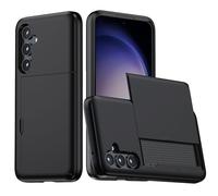Bewinner Étui Portefeuille pour S23 avec Porte-Cartes Coulissant, Coque Double Couche en TPU PC Résistant aux Chocs Pouvant Contenir 2 Cartes, Coque de Protection Fine avec Bord surélevé de l'écran