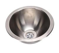 Bewinner Évier de Camping Rond de 9,53 Pouces, Mini évier de Cuisine Simple en Acier Inoxydable 304 avec Finition Miroir brossé et Drain de Filtre pour Bateaux, Yachts, Camping-cars, Conception Peu