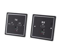 Bewinner Extension de Plaque Murale Multimédia HD sur Cat6 197 Pieds, émetteur-récepteur 1080P avec Contrôle IR, Extension de Prise de Panneau Mural pour Projecteur TV Home Cinéma